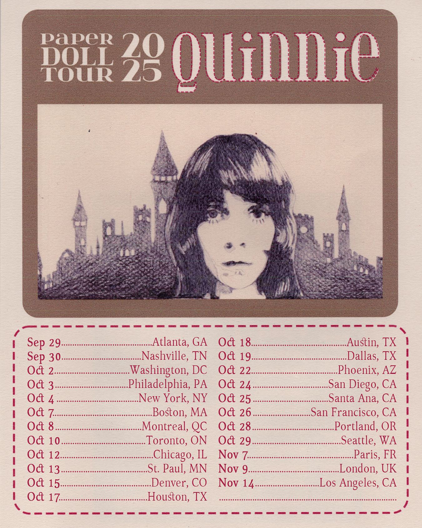 quinnie Paper Doll Tour Tour Poster 2025